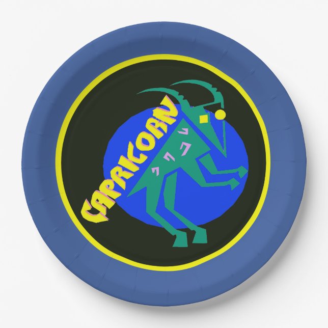 Capricorn Horoscope Sign Zodiac Paper Cups Paper Plates (Front)