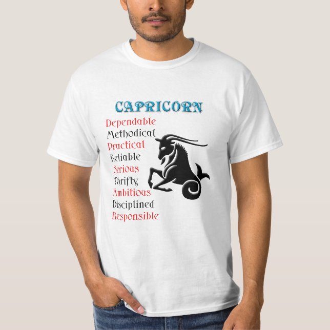 Capricorn Horoscope Zodiac Sign T-Shirt (Front)