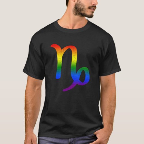 Capricorn Lgbt Zodiac Sign Lgbt Rainbow Pride Gay T_Shirt