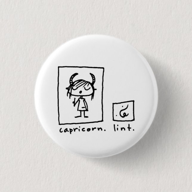 capricorn + lint pinback button (Front)