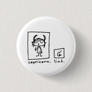 capricorn + lint pinback button