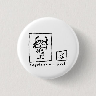 capricorn + lint pinback button