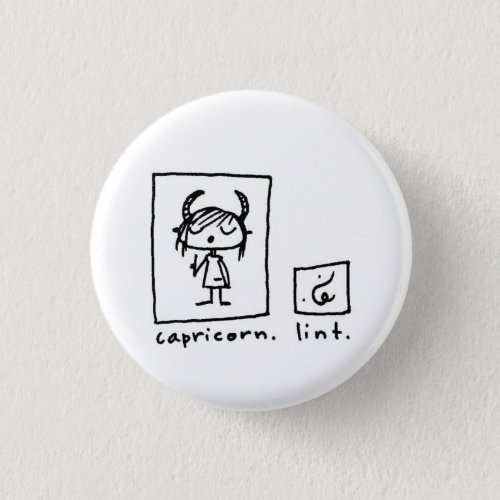 capricorn  lint pinback button