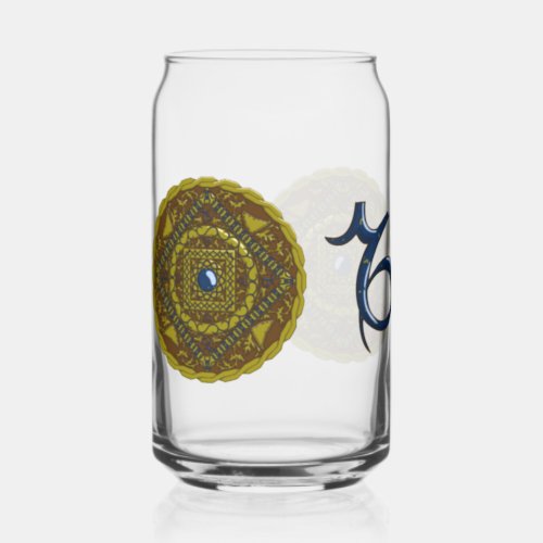 Capricorn Mandala Can Glass