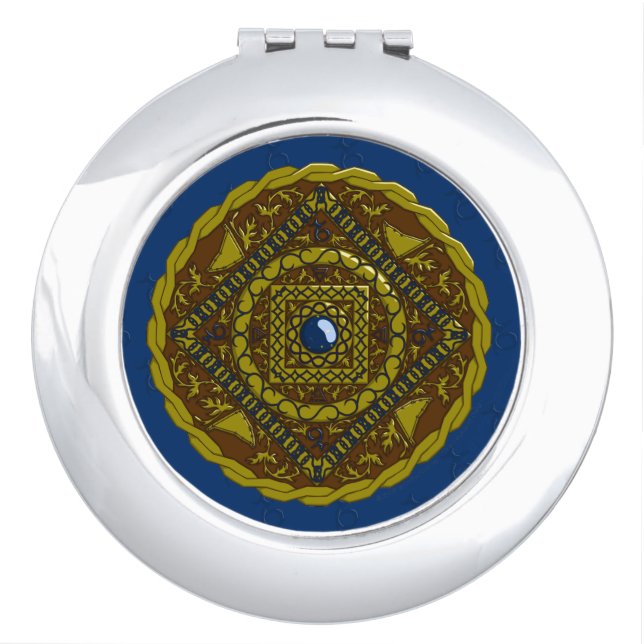 Capricorn Mandala Compact Mirror (Front)