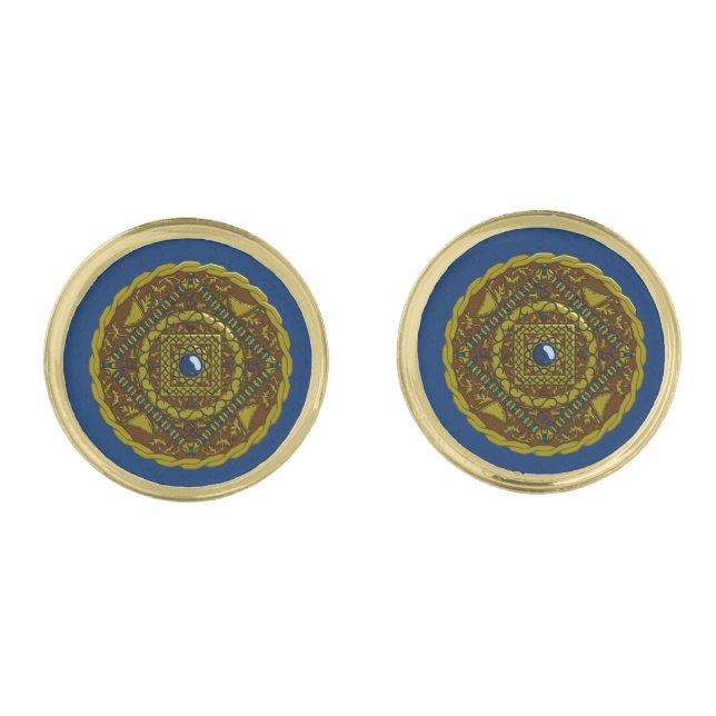Capricorn Mandala Cuff Links (Front)