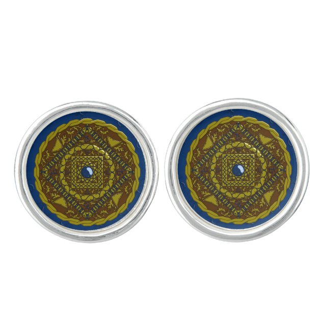 Capricorn Mandala Cufflinks (Front)