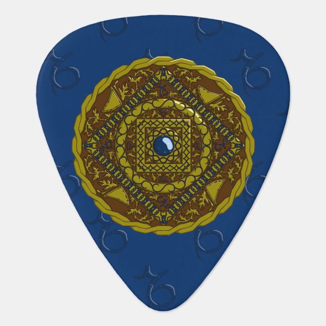 Capricorn Mandala Guitar Pick (Front)