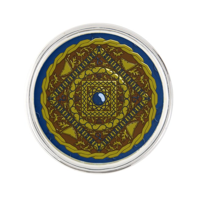 Capricorn Mandala Lapel Pin (Front)