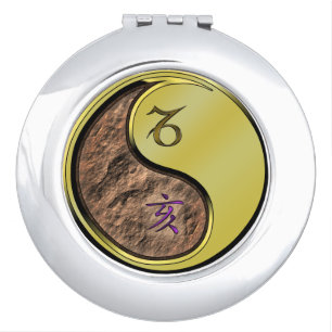 Capricorn & Metal Boar Compact Mirror