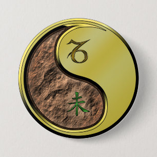 Capricorn & Metal Goat Button