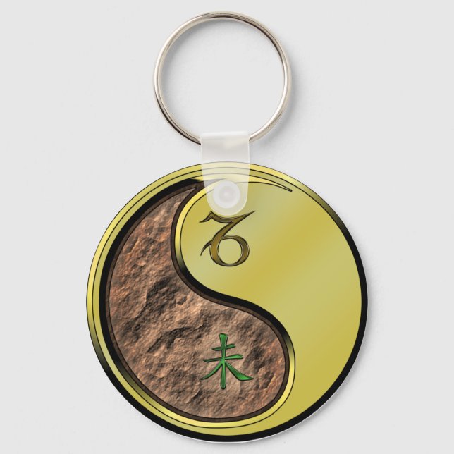 Capricorn & Metal Goat Keychain (Front)