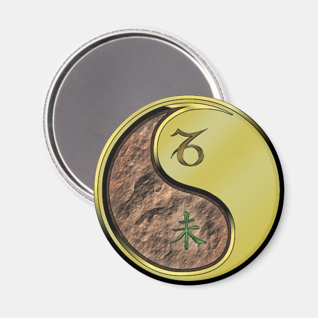 Capricorn & Metal Goat Magnet (Front/Back)