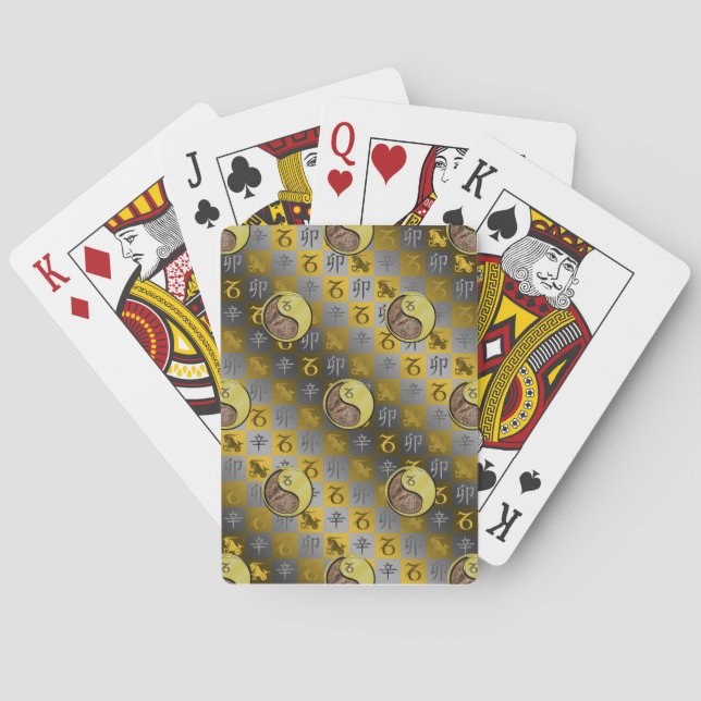Capricorn & Metal Rabbit Poker Cards (Back)