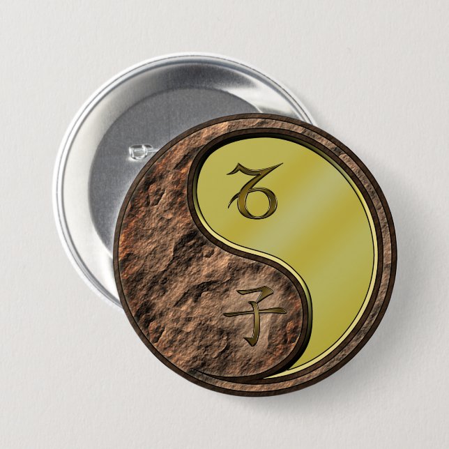 Capricorn & Metal Rat Button (Front & Back)