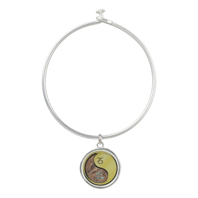 Capricorn & Metal Snake Bangle Bracelet (Front)