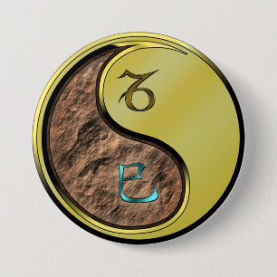 Capricorn & Metal Snake Button