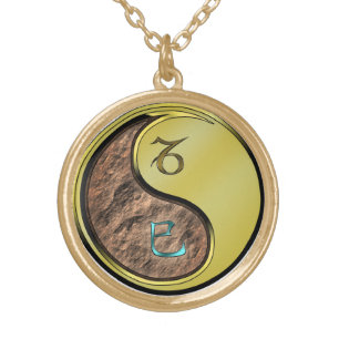 Capricorn & Metal Snake Gold Plated Necklace