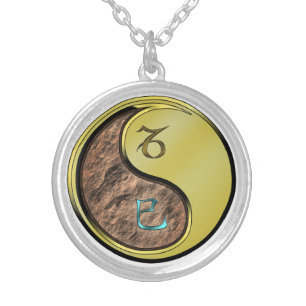 Capricorn & Metal Snake Silver Plated Necklace