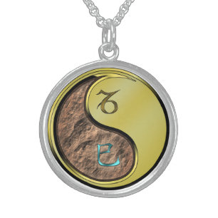 Capricorn & Metal Snake Sterling Silver Necklace