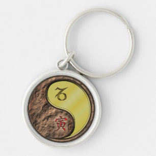 Capricorn & Metal Tiger Keychain