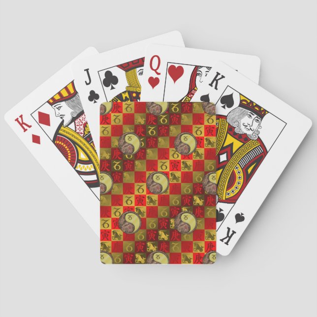 Capricorn & Metal Tiger Poker Cards (Back)