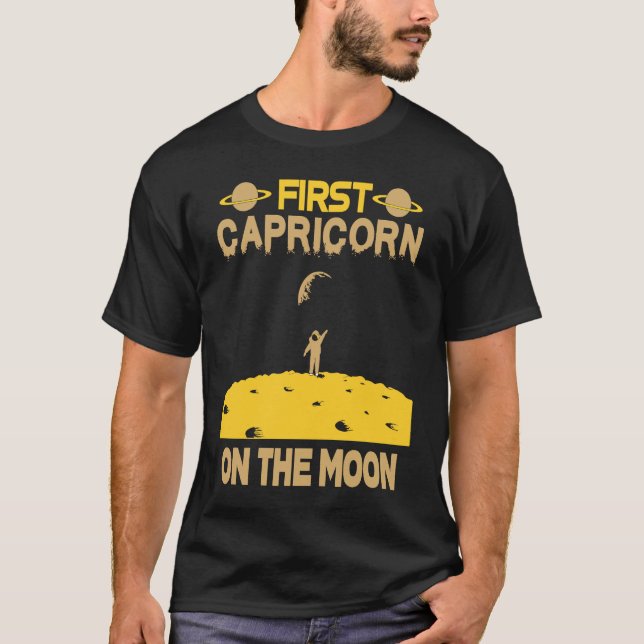Capricorn On The Moon T-Shirt (Front)