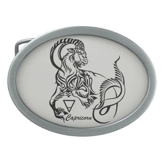capricorn oval belt buckle (Front)