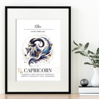 Capricorn Personalized Elegant Zodiac Watercolor