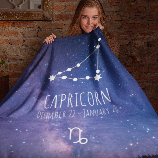 Capricorn | Personalized Zodiac Constellation Fleece Blanket (Creator Uploaded)