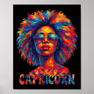 Capricorn Queen Afro Art African American Women Zo Poster