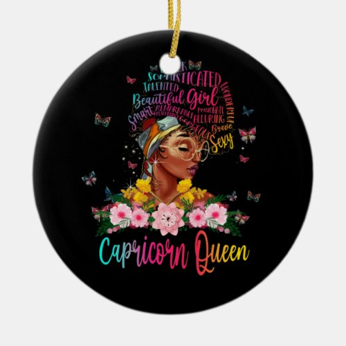 Capricorn Queen Black Women Persistent Beautiful Ceramic Ornament