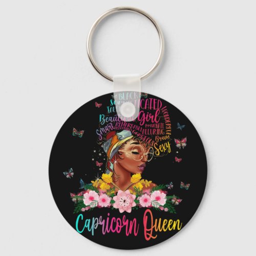 Capricorn Queen Black Women Persistent Beautiful Keychain