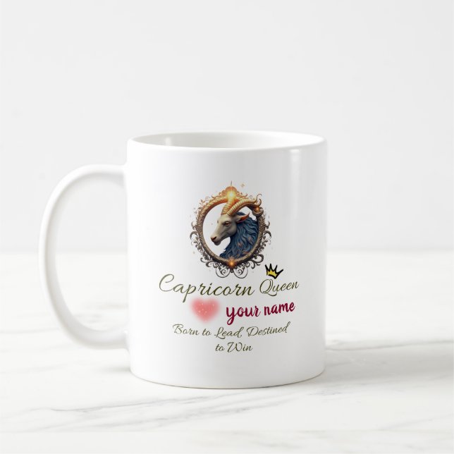 Capricorn Queen Personalized Coffee Mug (Left)