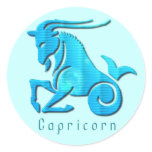 Capricorn Sign Aqua Sticker