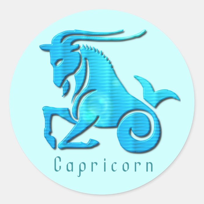 Capricorn Sign Aqua Sticker