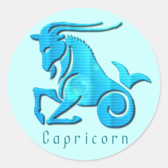 Capricorn Sign Aqua Sticker (Front)