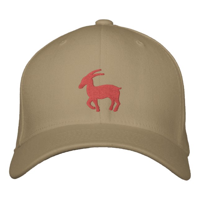 Capricorn Sign Embroidered Baseball Hat (Front)