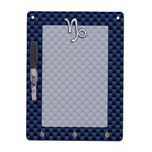 Capricorn Sign Navy Blue Carbon Fiber Style Dry_Erase Board