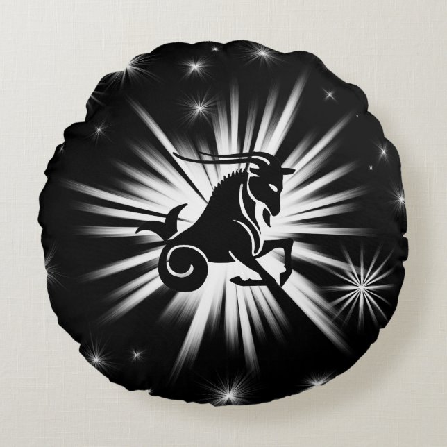 Capricorn sign round pillow (Front)