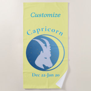 Capricorn Sign Thunder_Cove Beach Towel