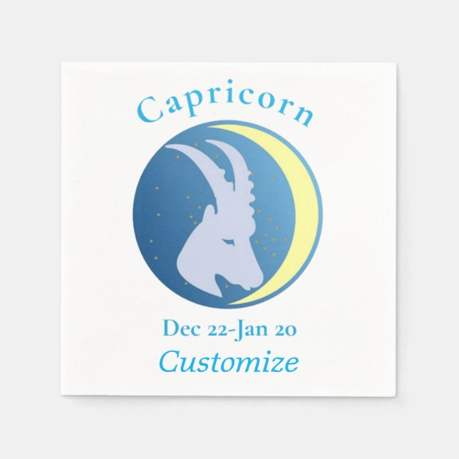Capricorn Sign Thunder_Cove Napkins (Front)