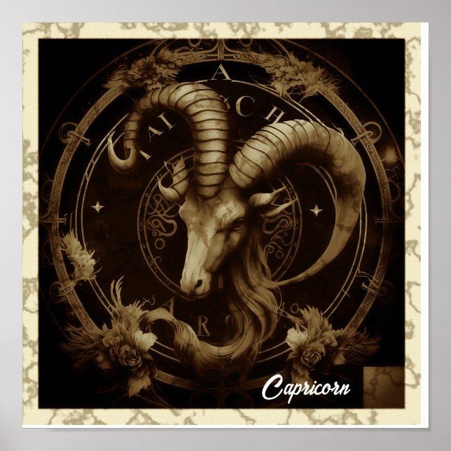 Capricorn Sign Wall Art  (Front)