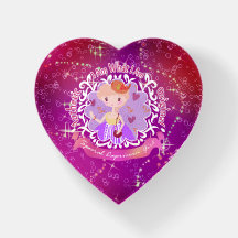 Capricorn Signs.  Heart Paperweight