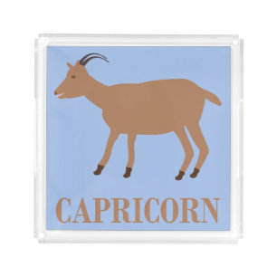 Capricorn Star Sign Goat Acrylic Tray