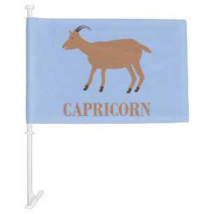 Capricorn Star Sign Goat Car Flag