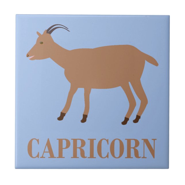 Capricorn Star Sign Goat Ceramic Tile (Front)
