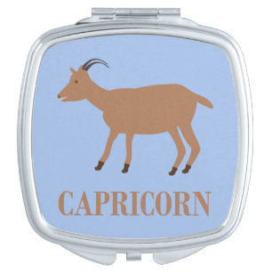 Capricorn Star Sign Goat Compact Mirror