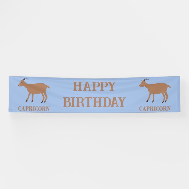 Capricorn Star Sign Goat Custom Birthday (Horizontal)