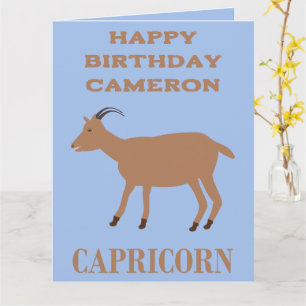 Capricorn Star Sign Goat Custom Birthday Card